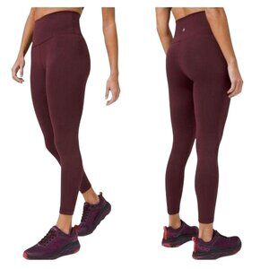 Lululemon Womens Wonder Tights Sz 6 Plum High-Rise 7/8 Yoga Workout Pants